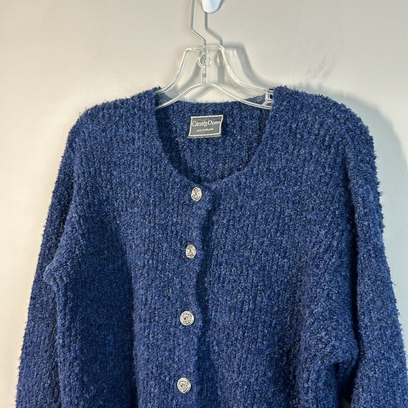 Carraig Donn Blue Wool Blend Sweater Cardigan Size M Chunky Knit Artsy Grandma - Picture 4 of 13